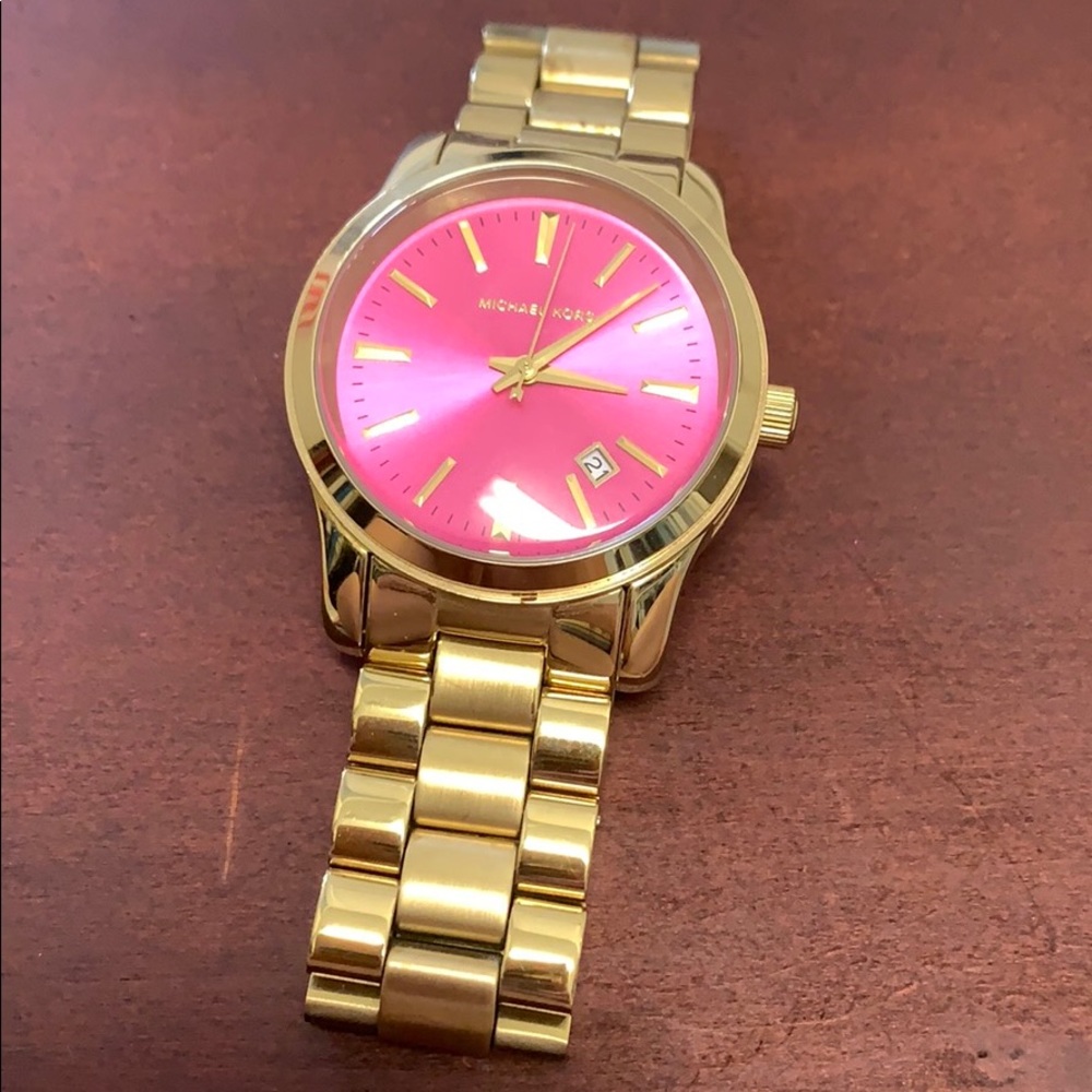 Michael Kors Pink and Gold Watch